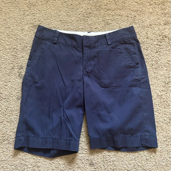 Lilly Pulitzer Chipper Navy Beach Twill Cotton Bermuda Shorts 10” inseam Size 4 - Picture 2 of 8
